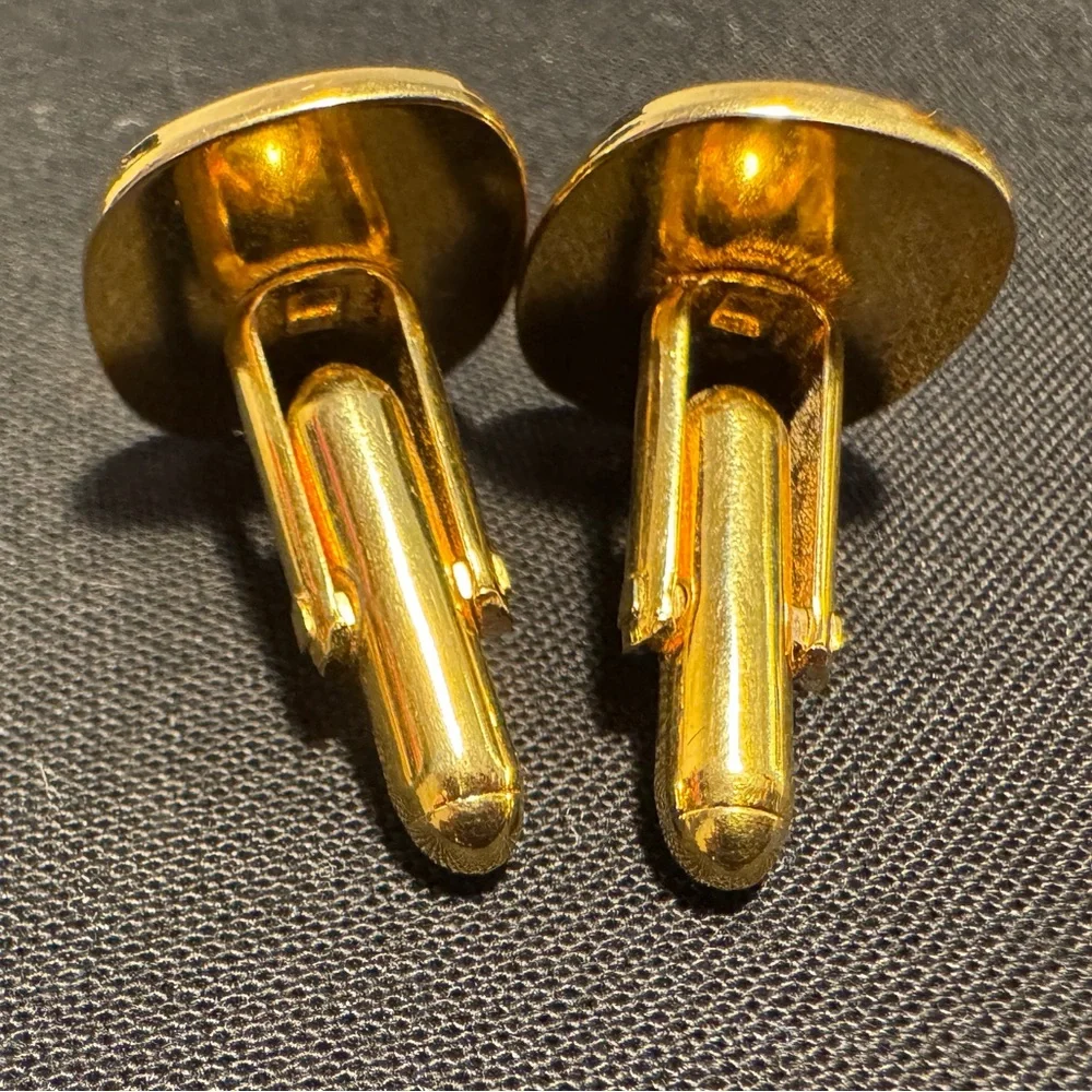 Vintage Gold-Tone Geometric Cuff Links